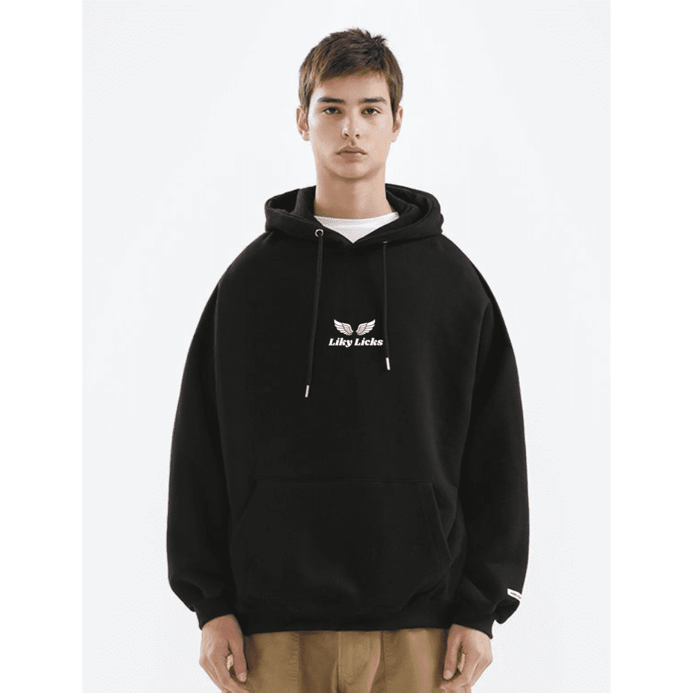 black oversized hoodie